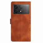 For Xiaomi Poco F6 Pro Flower Butterfly Embossing Pattern Leather Phone Case(Brown) - 3