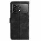 For Xiaomi Poco F6 Pro Flower Butterfly Embossing Pattern Leather Phone Case(Black) - 3