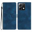 For Xiaomi Poco X6 Flower Butterfly Embossing Pattern Leather Phone Case(Blue) - 1