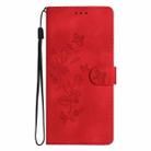 For Xiaomi Poco X6 Flower Butterfly Embossing Pattern Leather Phone Case(Red) - 2