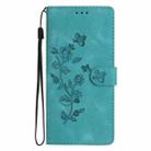 For Xiaomi Poco X6 Flower Butterfly Embossing Pattern Leather Phone Case(Sky Blue) - 2