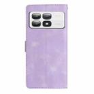 For Xiaomi 14T Pro Flower Butterfly Embossing Pattern Leather Phone Case(Purple) - 3