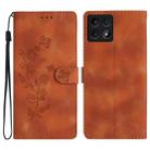 For Xiaomi 14T Flower Butterfly Embossing Pattern Leather Phone Case(Brown) - 1