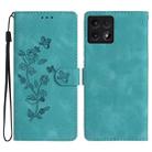 For Xiaomi 14T Flower Butterfly Embossing Pattern Leather Phone Case(Sky Blue) - 1