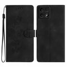 For Xiaomi 14T Flower Butterfly Embossing Pattern Leather Phone Case(Black) - 1