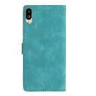 For Sharp Basio active SHG09 Flower Butterfly Embossing Pattern Leather Phone Case(Sky Blue) - 3