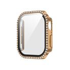 For Apple Watch Series 10 46mm Plating Diamond PC Hybrid Tempered Film Watch Case(Rose Gold) - 1