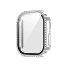 For Apple Watch Series 10 46mm Plating Diamond PC Hybrid Tempered Film Watch Case(Silver) - 1