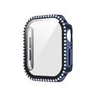 For Apple Watch Series 10 46mm Plating Diamond PC Hybrid Tempered Film Watch Case(Midnight Blue) - 1