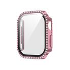 For Apple Watch Series 10 42mm Plating Diamond PC Hybrid Tempered Film Watch Case(Pink) - 1