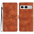 For OnePlus Nord 4 Flower Butterfly Embossing Pattern Leather Phone Case(Brown) - 1