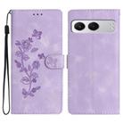 For OnePlus Nord 4 Flower Butterfly Embossing Pattern Leather Phone Case(Purple) - 1