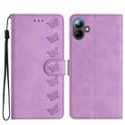 For Samsung Galaxy A06 4G Seven Butterflies Embossed Leather Phone Case(Purple) - 1