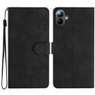 For Samsung Galaxy A06 4G Seven Butterflies Embossed Leather Phone Case(Black) - 1