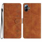 For Samsung Galaxy A07 5G Seven Butterflies Embossed Leather Phone Case(Brown) - 1