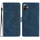 For Samsung Galaxy A07 5G Seven Butterflies Embossed Leather Phone Case(Blue) - 1