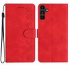 For Samsung Galaxy A17 5G Seven Butterflies Embossed Leather Phone Case(Red) - 1