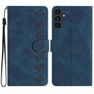 For Samsung Galaxy A17 5G Seven Butterflies Embossed Leather Phone Case(Blue) - 1