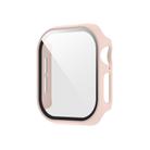 For Apple Watch Series 10 46mm Spray Glazing PC Integrated Tempered Film Watch Case(Sand Pink) - 1