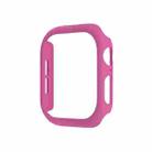 For Apple Watch Series 10 46mm Spray Glazing PC Hollow Watch Case(Rose Red) - 1