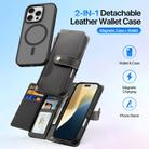 For iPhone 16 Pro Max DUX DUCIS Lawa Series 2 in 1 Wallet Zipper Detachable MagSafe Phone Case with Lanyard(Black) - 2