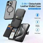 For iPhone 15 Pro Max DUX DUCIS Lawa Series 2 in 1 Wallet Zipper Detachable MagSafe Phone Case with Lanyard(Black) - 2