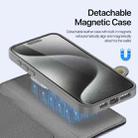 For iPhone 15 Pro Max DUX DUCIS Lawa Series 2 in 1 Wallet Zipper Detachable MagSafe Phone Case with Lanyard(Grey) - 3