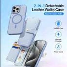 For iPhone 15 Pro Max DUX DUCIS Lawa Series 2 in 1 Wallet Zipper Detachable MagSafe Phone Case with Lanyard(Light Blue) - 2