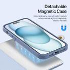 For iPhone 15 Plus DUX DUCIS Lawa Series 2 in 1 Wallet Zipper Detachable MagSafe Phone Case with Lanyard(Light Blue) - 3