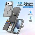 For iPhone 17 Pro Max DUX DUCIS Lawa Series 2 in 1 Wallet Zipper Detachable MagSafe Phone Case with Lanyard(Grey) - 2