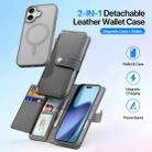 For iPhone 17 DUX DUCIS Lawa Series 2 in 1 Wallet Zipper Detachable MagSafe Phone Case with Lanyard(Grey) - 2