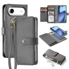 For iPhone 17 Air DUX DUCIS Lawa Series 2 in 1 Wallet Zipper Detachable MagSafe Phone Case with Lanyard(Grey) - 1