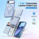 For iPhone 17 Air DUX DUCIS Lawa Series 2 in 1 Wallet Zipper Detachable MagSafe Phone Case with Lanyard(Light Blue) - 2