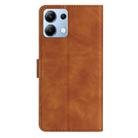 For Redmi Note 13 4G Seven Butterflies Embossed Leather Phone Case(Brown) - 3