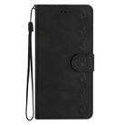 For Redmi Note 13 4G Seven Butterflies Embossed Leather Phone Case(Black) - 2