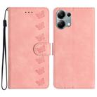 For Redmi Note 13 Pro 4G Seven Butterflies Embossed Leather Phone Case(Pink) - 1