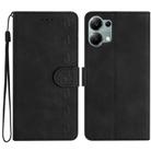 For Redmi Note 13 Pro 4G Seven Butterflies Embossed Leather Phone Case(Black) - 1