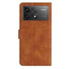 For Xiaomi Poco F6 Pro Seven Butterflies Embossed Leather Phone Case(Brown) - 3