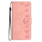 For Xiaomi Poco F6 Pro Seven Butterflies Embossed Leather Phone Case(Pink) - 2