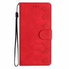 For Xiaomi Poco F6 Pro Seven Butterflies Embossed Leather Phone Case(Red) - 2