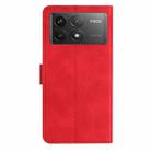 For Xiaomi Poco F6 Pro Seven Butterflies Embossed Leather Phone Case(Red) - 3
