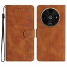 For Xiaomi Poco C61 Seven Butterflies Embossed Leather Phone Case(Brown) - 1