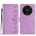 For Xiaomi Poco C61 Seven Butterflies Embossed Leather Phone Case(Purple) - 1