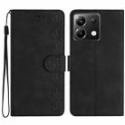 For Xiaomi Poco X6 Seven Butterflies Embossed Leather Phone Case(Black) - 1