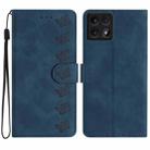 For Xiaomi 14T Seven Butterflies Embossed Leather Phone Case(Blue) - 1