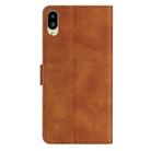 For Sharp Basio active SHG09 Seven Butterflies Embossed Leather Phone Case(Brown) - 3