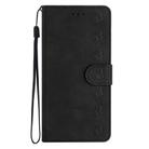 For Sharp Basio active SHG09 Seven Butterflies Embossed Leather Phone Case(Black) - 2