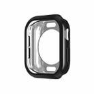 For Apple Watch Series 10 46mm Plating TPU Round Hole Hollow Watch Case(Black) - 1