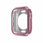 For Apple Watch Series 10 42mm Plating TPU Round Hole Hollow Watch Case(Pink) - 1