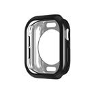 For Apple Watch Series 10 42mm Plating TPU Round Hole Hollow Watch Case(Black) - 1